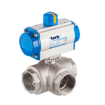 SMS-TORK 土耳其 TORK-PAV 902 PNEUMATIC ACTUATED BRASS BALL VALVES, 3/2 WAY