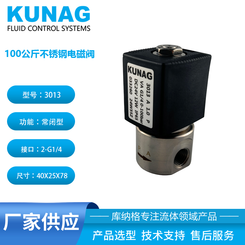 100公斤電磁閥 10MPA 接口G1/4 不銹鋼304